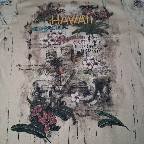 CJ Banks Hawaii Shirt Plus Size 1X Y2K Aloha Polynesian All Over Print Tiki - Picture 13 of 16
